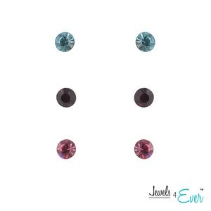 Trio of Genuine Preciosa Crystal Stud Earrings